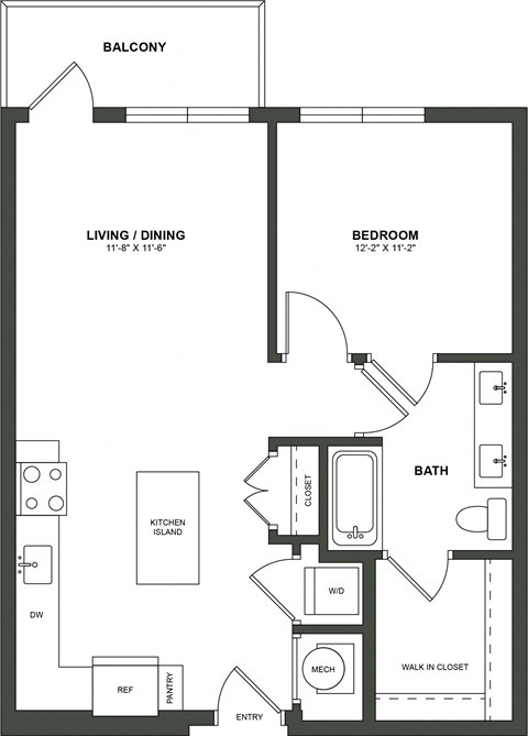 a floor plan of a bedroom apartment